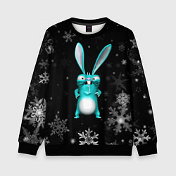 Свитшот детский Cheeky rabbit celebrates the new year, цвет: 3D-черный