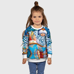 Свитшот детский Дед Мороз со Снегуркой, цвет: 3D-белый — фото 2