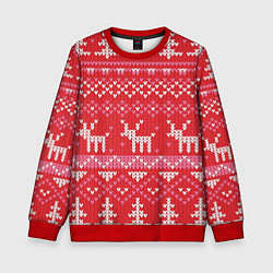 Свитшот детский Тёплые олени, цвет: 3D-красный