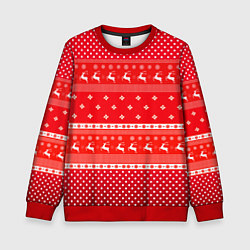 Свитшот детский Праздничный красный свитер, цвет: 3D-красный