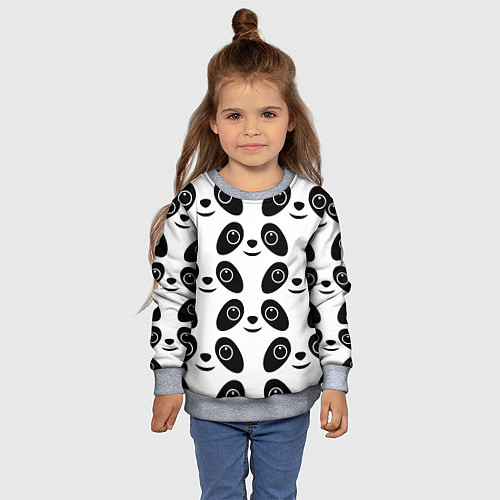 Детский свитшот Panda bing dun dun / 3D-Меланж – фото 4