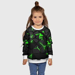 Свитшот детский Razer green neon, цвет: 3D-белый — фото 2