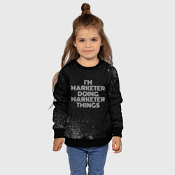 Свитшот детский Im marketer doing marketer things: на темном, цвет: 3D-черный — фото 2