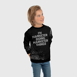 Свитшот детский Im marketer doing marketer things: на темном, цвет: 3D-черный — фото 2