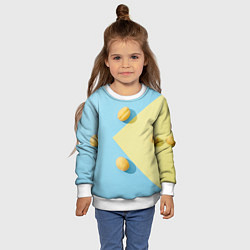 Свитшот детский Жёлтый и голубой цвета и абрикосы, цвет: 3D-белый — фото 2