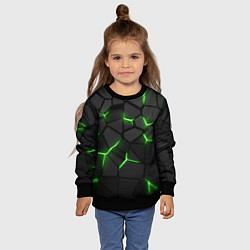 Свитшот детский Green neon steel, цвет: 3D-черный — фото 2