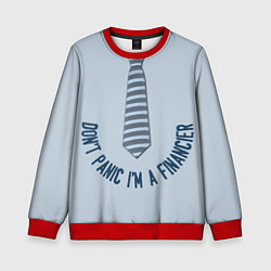 Свитшот детский Dont panic Im a Financier, цвет: 3D-красный