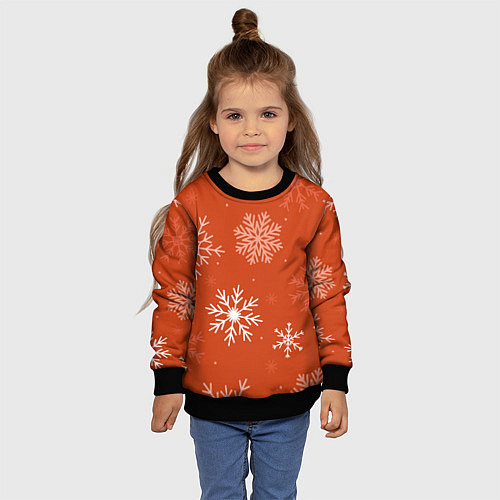 Детский свитшот Orange snow / 3D-Черный – фото 4