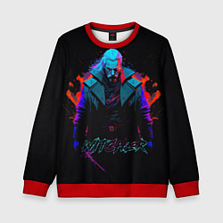 Свитшот детский Witcher in neon style, цвет: 3D-красный