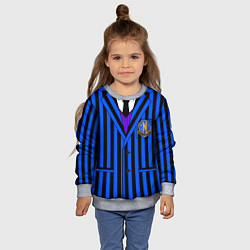 Свитшот детский Ученик академии Невермор: униформа, цвет: 3D-меланж — фото 2
