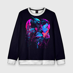 Свитшот детский Девушка и робот, цвет: 3D-белый