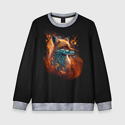 Свитшот детский Огненная лиса, цвет: 3D-меланж