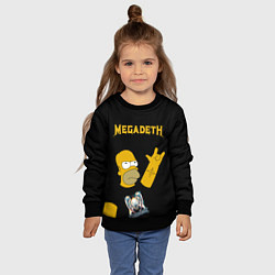 Свитшот детский Megadeth Гомер Симпсон рокер, цвет: 3D-черный — фото 2