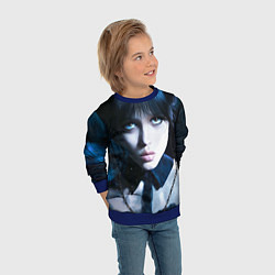Свитшот детский Уэнсдэй: дочь Аддамсов, цвет: 3D-синий — фото 2