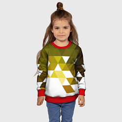 Свитшот детский Золотистая мозаика из ромбов, цвет: 3D-красный — фото 2