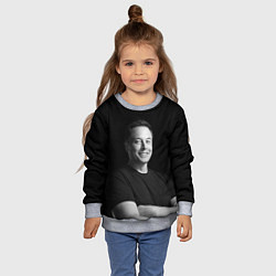Свитшот детский Илон Маск, портрет, цвет: 3D-меланж — фото 2