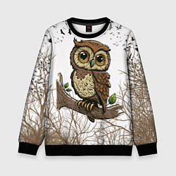 Свитшот детский Милая совушка, цвет: 3D-черный