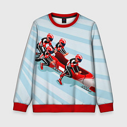 Свитшот детский Берем разгон! Бобслей, цвет: 3D-красный