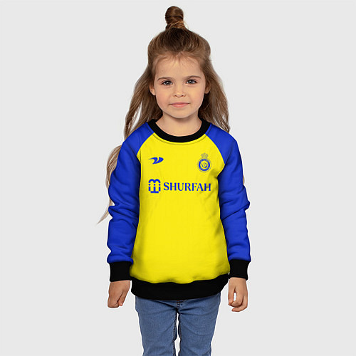 Детский свитшот Криштиану Роналду Аль Наср форма домашняя / 3D-Черный – фото 4