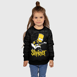 Свитшот детский Slipknot Барт Симпсон рокер логотипы, цвет: 3D-черный — фото 2