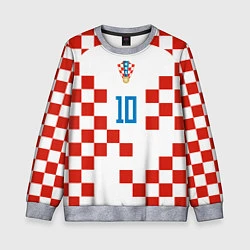 Свитшот детский Лука Модрич форма сборной Хорватии, цвет: 3D-меланж