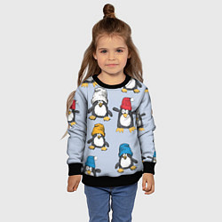 Свитшот детский Смешные пингвины, цвет: 3D-черный — фото 2