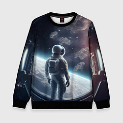 Свитшот детский Одиночество в космосе, цвет: 3D-черный