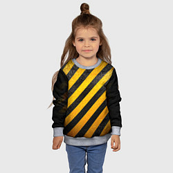 Свитшот детский Черно-желтая опасность, цвет: 3D-меланж — фото 2