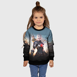 Свитшот детский The Witcher girl art, цвет: 3D-черный — фото 2
