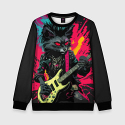 Свитшот детский Rocker Cat on a dark background - C-Cats collectio, цвет: 3D-черный