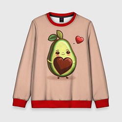 Свитшот детский Влюбленная авокадо - парные, цвет: 3D-красный