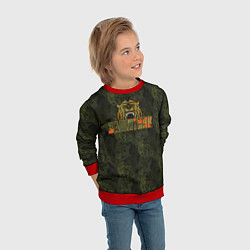 Свитшот детский Защитник камуфляж, цвет: 3D-красный — фото 2