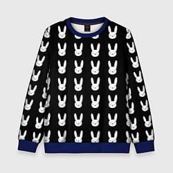 Свитшот детский Bunny pattern black, цвет: 3D-синий