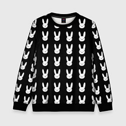 Свитшот детский Bunny pattern black, цвет: 3D-черный