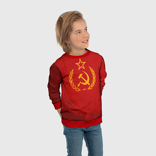 Детский свитшот СССР серп и молот / 3D-Красный – фото 3