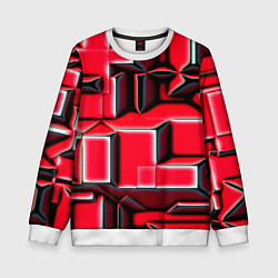 Свитшот детский Блоки узорная геометрия, цвет: 3D-белый