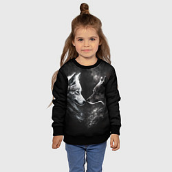 Свитшот детский Пара волков - белый и черный, цвет: 3D-черный — фото 2