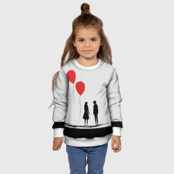 Свитшот детский Минималистичный День влюблённых, цвет: 3D-белый — фото 2