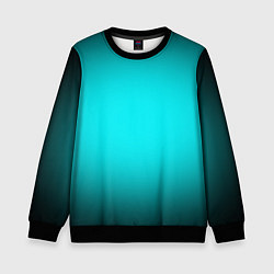 Свитшот детский Неоновый синий градиент, цвет: 3D-черный