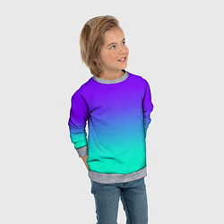 Свитшот детский Синие оттенки, цвет: 3D-меланж — фото 2