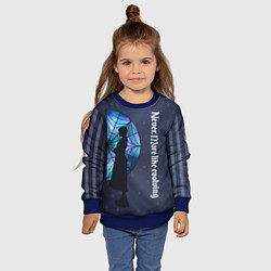 Свитшот детский Уэнсдей Аддамс - темная сторона окна, цвет: 3D-синий — фото 2