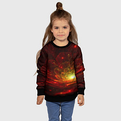 Свитшот детский Midjourney огненный бальзамин, цвет: 3D-черный — фото 2