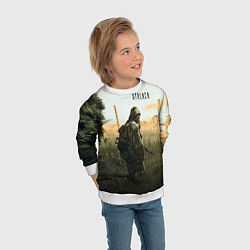 Свитшот детский STALKER Одиночка утром на ЧАЭС, цвет: 3D-белый — фото 2