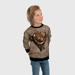 Свитшот детский Стимпанк сердце, цвет: 3D-черный — фото 2