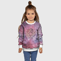 Свитшот детский Мандала гармонии, фиолетовая, космос, цвет: 3D-белый — фото 2