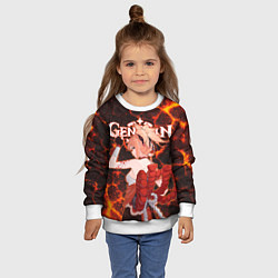 Свитшот детский Ёимия на фоне раскаленной лавы, цвет: 3D-белый — фото 2