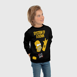 Свитшот детский System of a Down Гомер Симпсон рокер, цвет: 3D-черный — фото 2