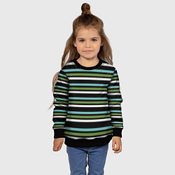 Свитшот детский Абстрактные тёмные полосы, цвет: 3D-черный — фото 2