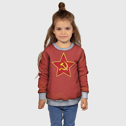 Детский свитшот Советская звезда / 3D-Меланж – фото 4