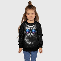 Свитшот детский Кот видит млечный путь, цвет: 3D-черный — фото 2